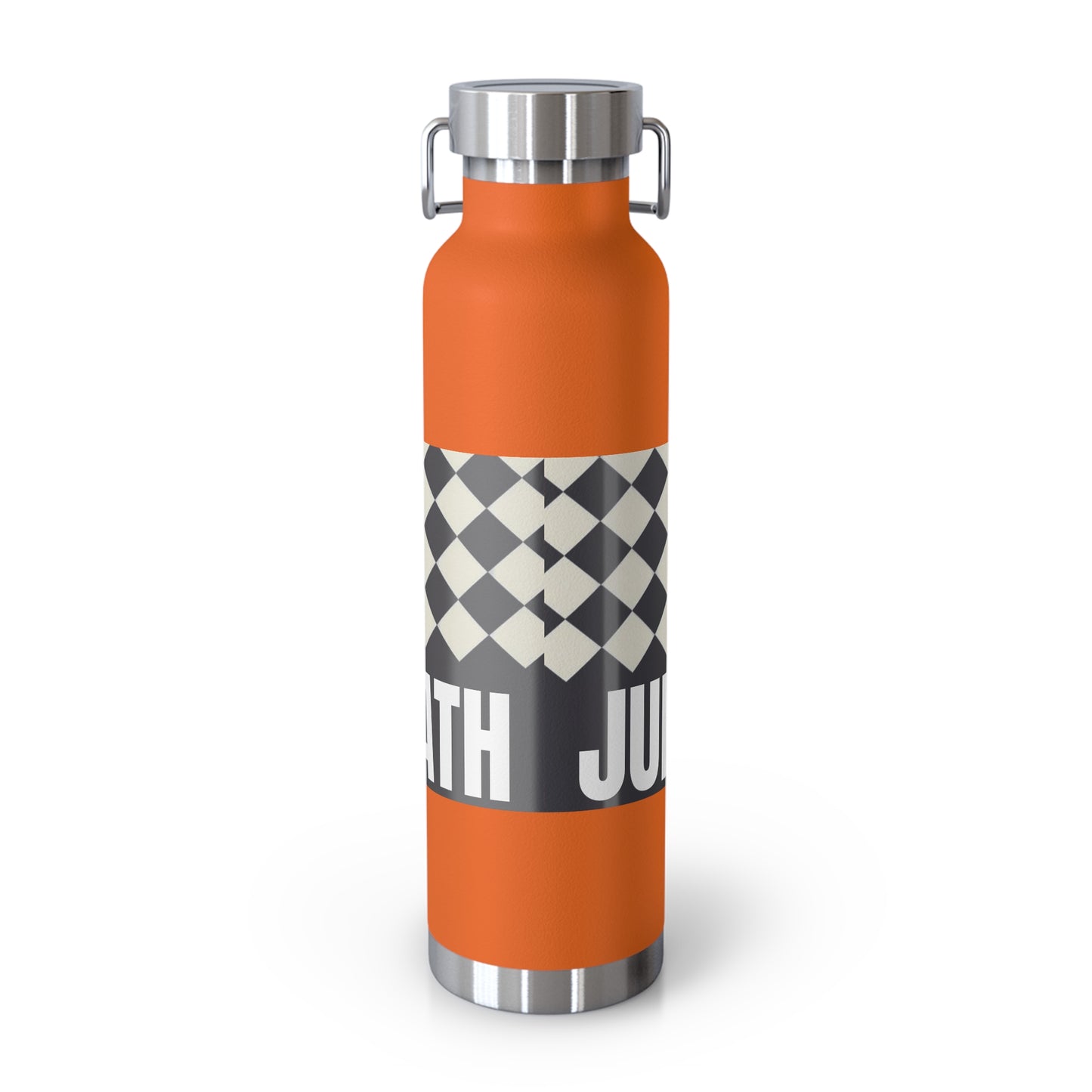 22oz Copper Vacuum Water Bottle — Personalized Checkerboard Design