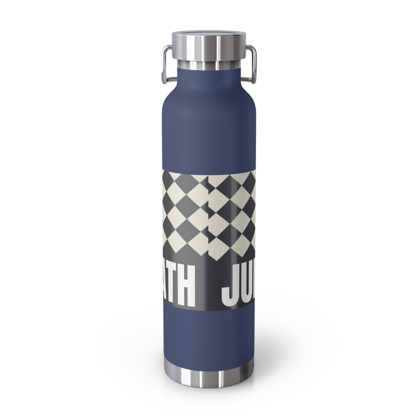 22oz Copper Vacuum Water Bottle — Personalized Checkerboard Design
