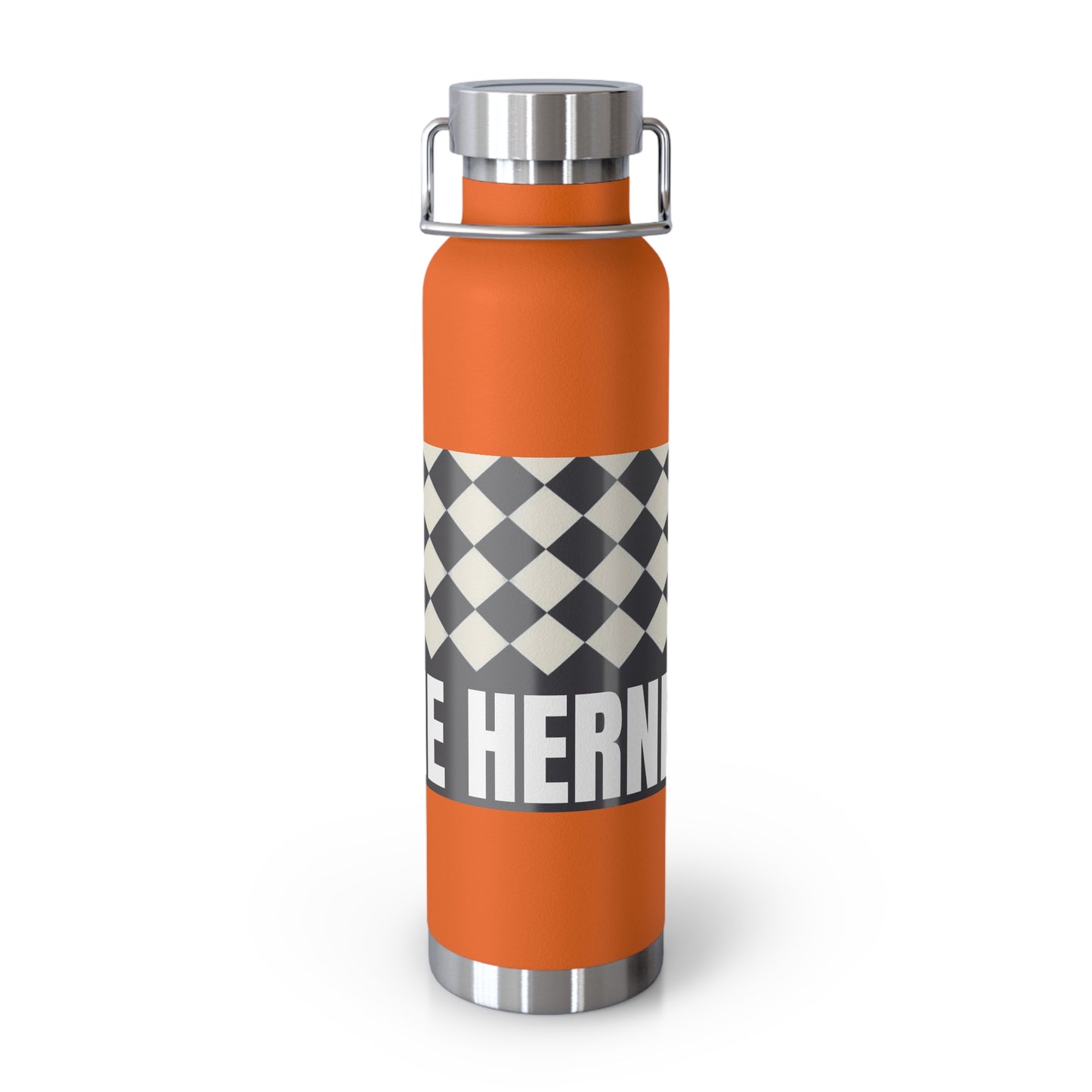 22oz Copper Vacuum Water Bottle — Personalized Checkerboard Design