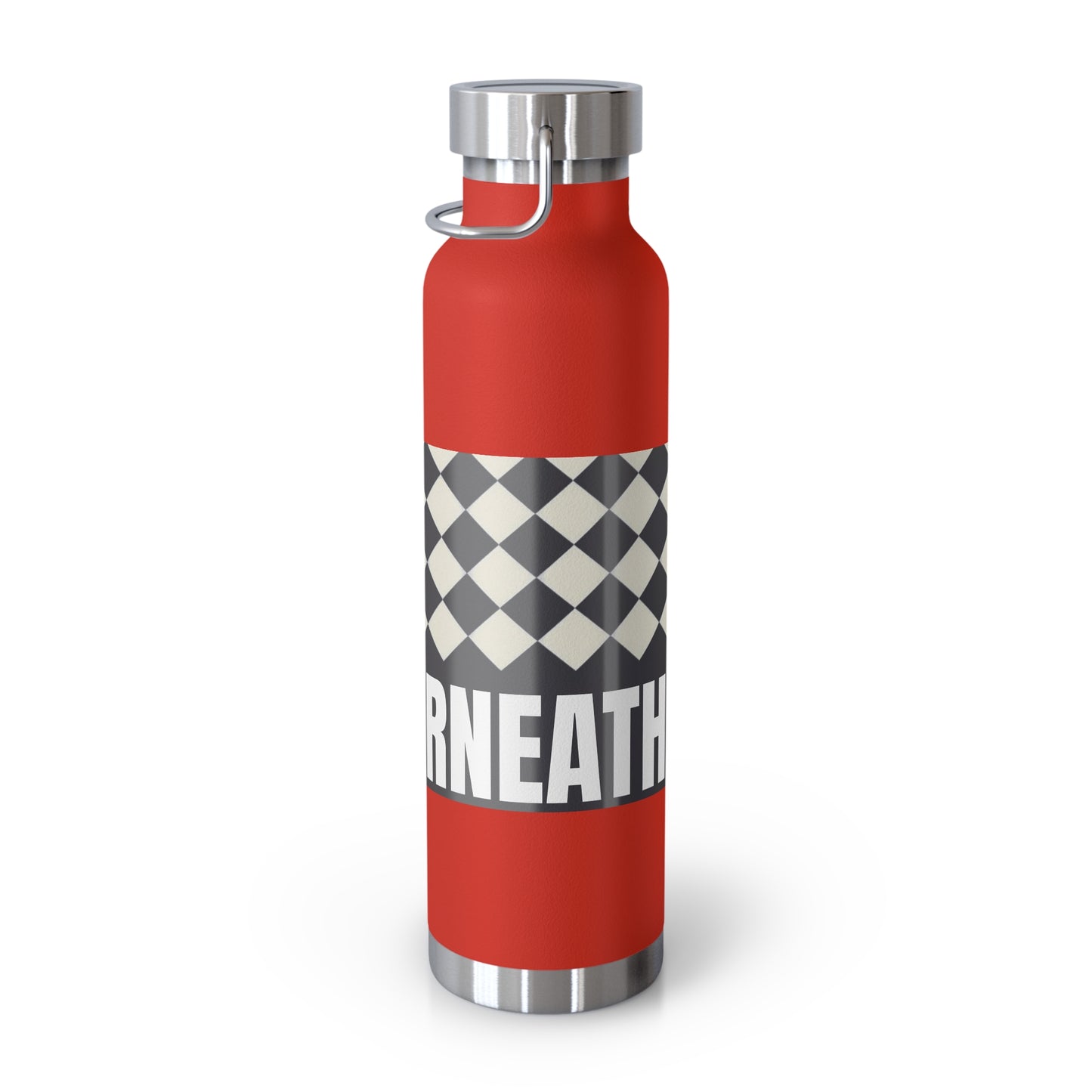 22oz Copper Vacuum Water Bottle — Personalized Checkerboard Design