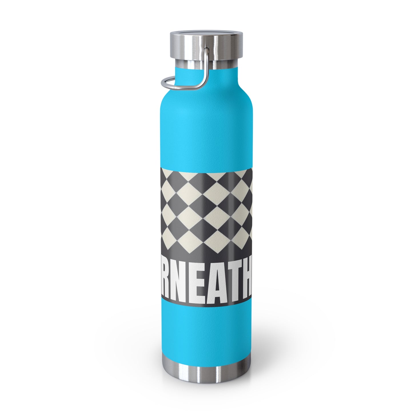 22oz Copper Vacuum Water Bottle — Personalized Checkerboard Design