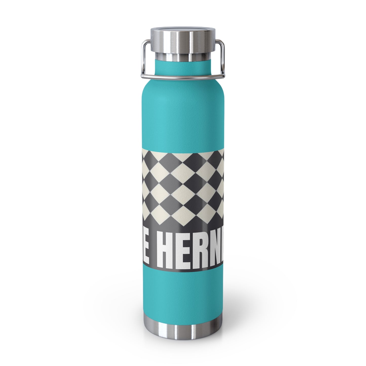 22oz Copper Vacuum Water Bottle — Personalized Checkerboard Design