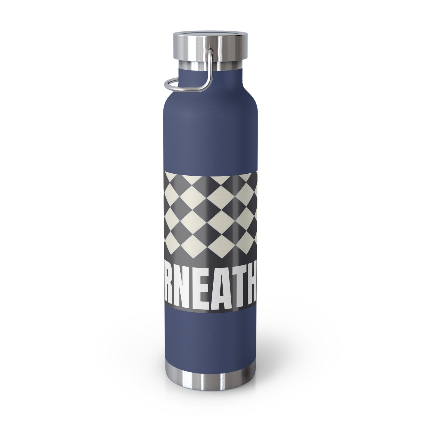 22oz Copper Vacuum Water Bottle — Personalized Checkerboard Design
