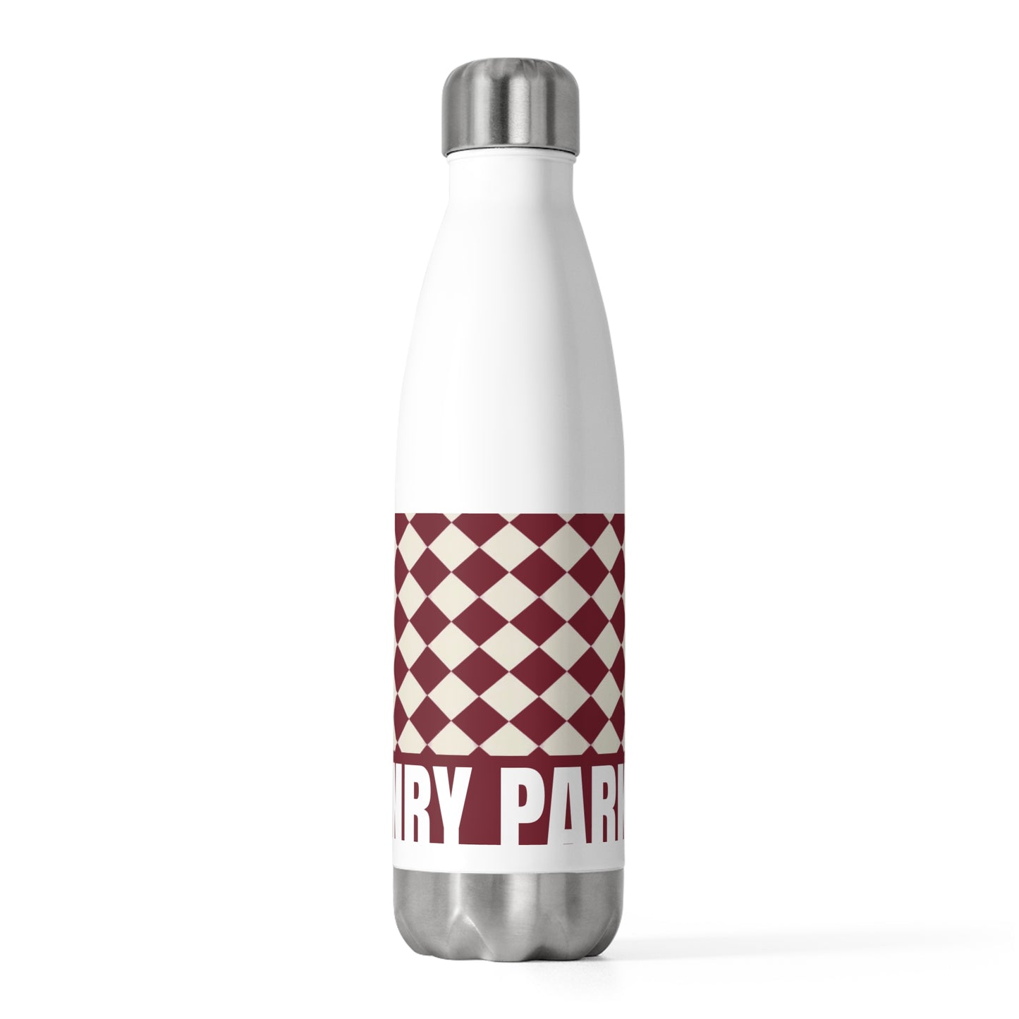 Insulated Bottle — Burgundy Checker ‘Parker’ 20oz Stainless Water Bottle