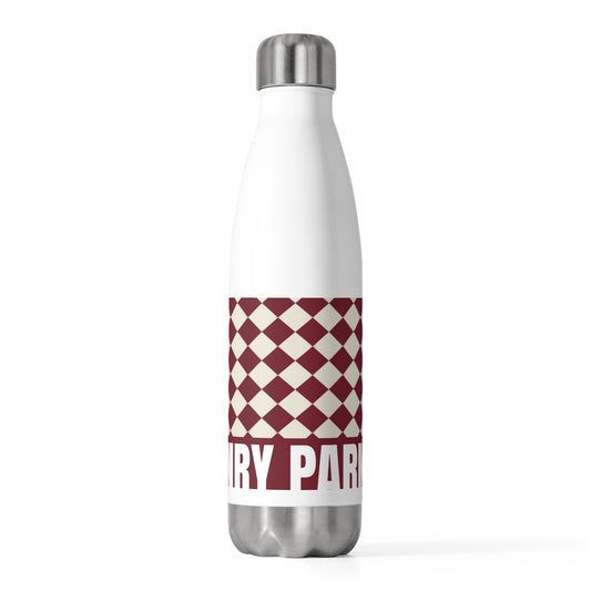 Insulated Bottle — Burgundy Checker ‘Parker’ 20oz Stainless Water Bottle