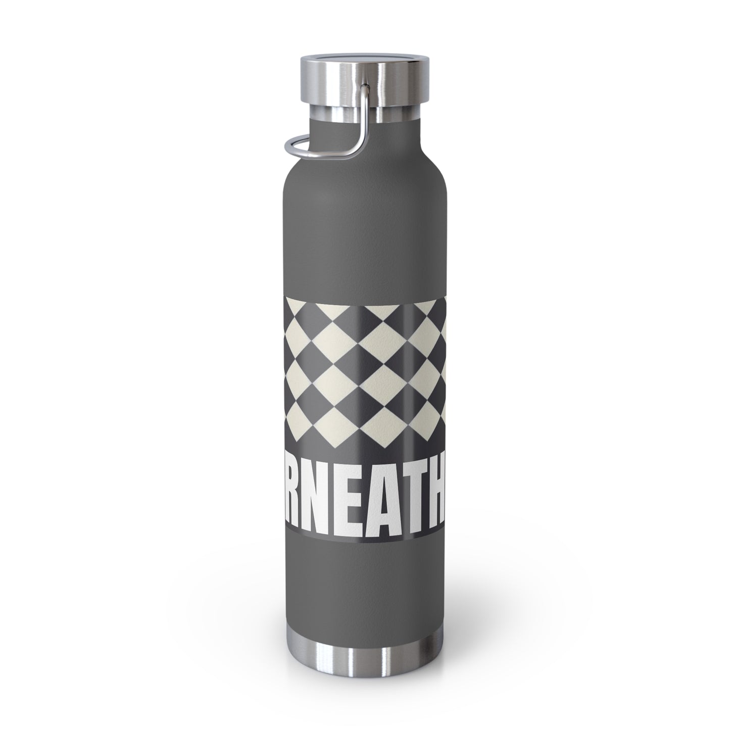 22oz Copper Vacuum Water Bottle — Personalized Checkerboard Design