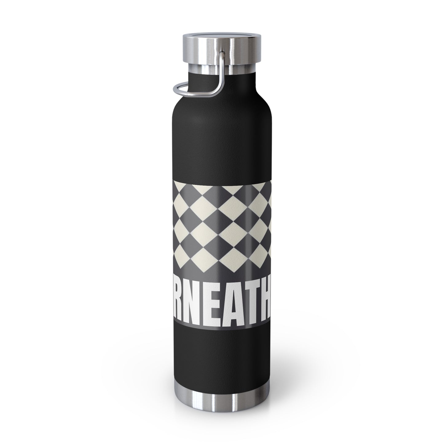 22oz Copper Vacuum Water Bottle — Personalized Checkerboard Design