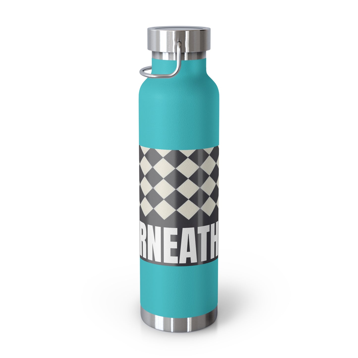 22oz Copper Vacuum Water Bottle — Personalized Checkerboard Design