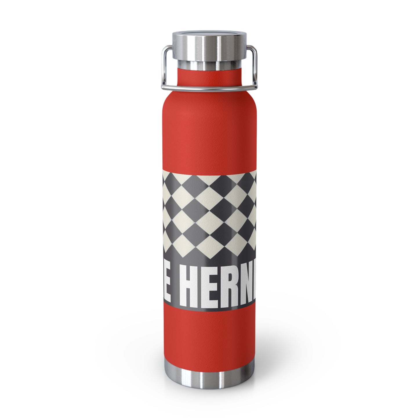 22oz Copper Vacuum Water Bottle — Personalized Checkerboard Design