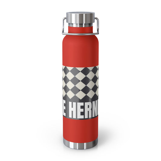 22oz Copper Vacuum Water Bottle — Personalized Checkerboard Design