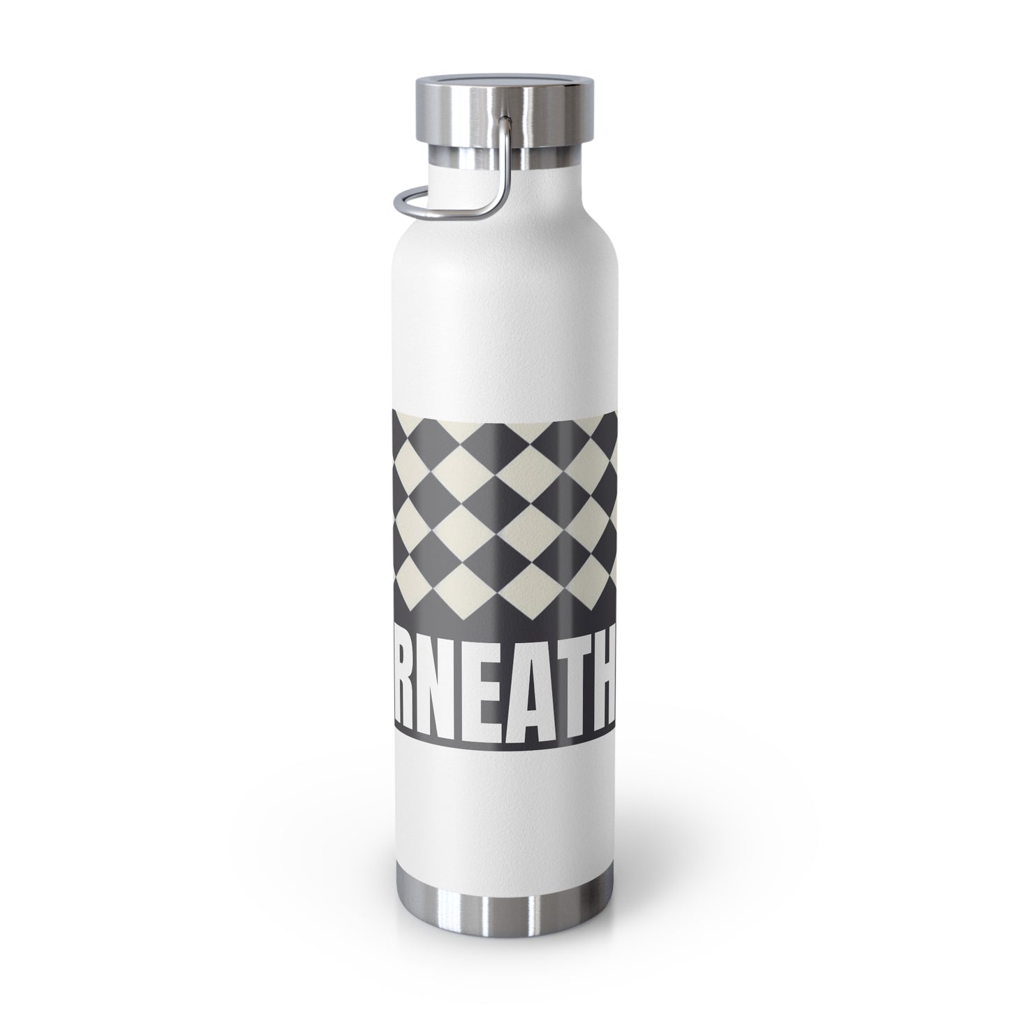 22oz Copper Vacuum Water Bottle — Personalized Checkerboard Design