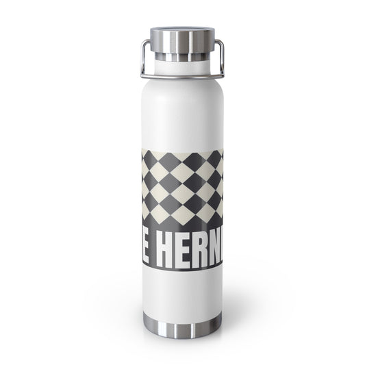 22oz Copper Vacuum Water Bottle — Personalized Checkerboard Design
