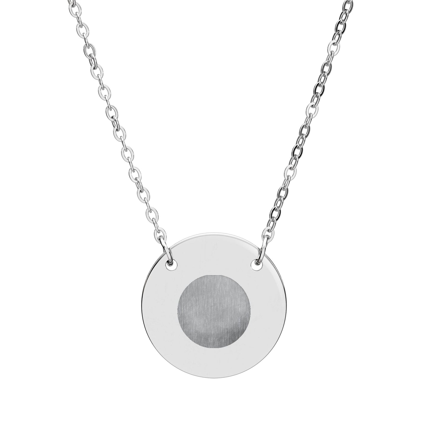 Engraved Circle Necklace — Custom Fingerprint Pendant, Personalized Memory Jewelry