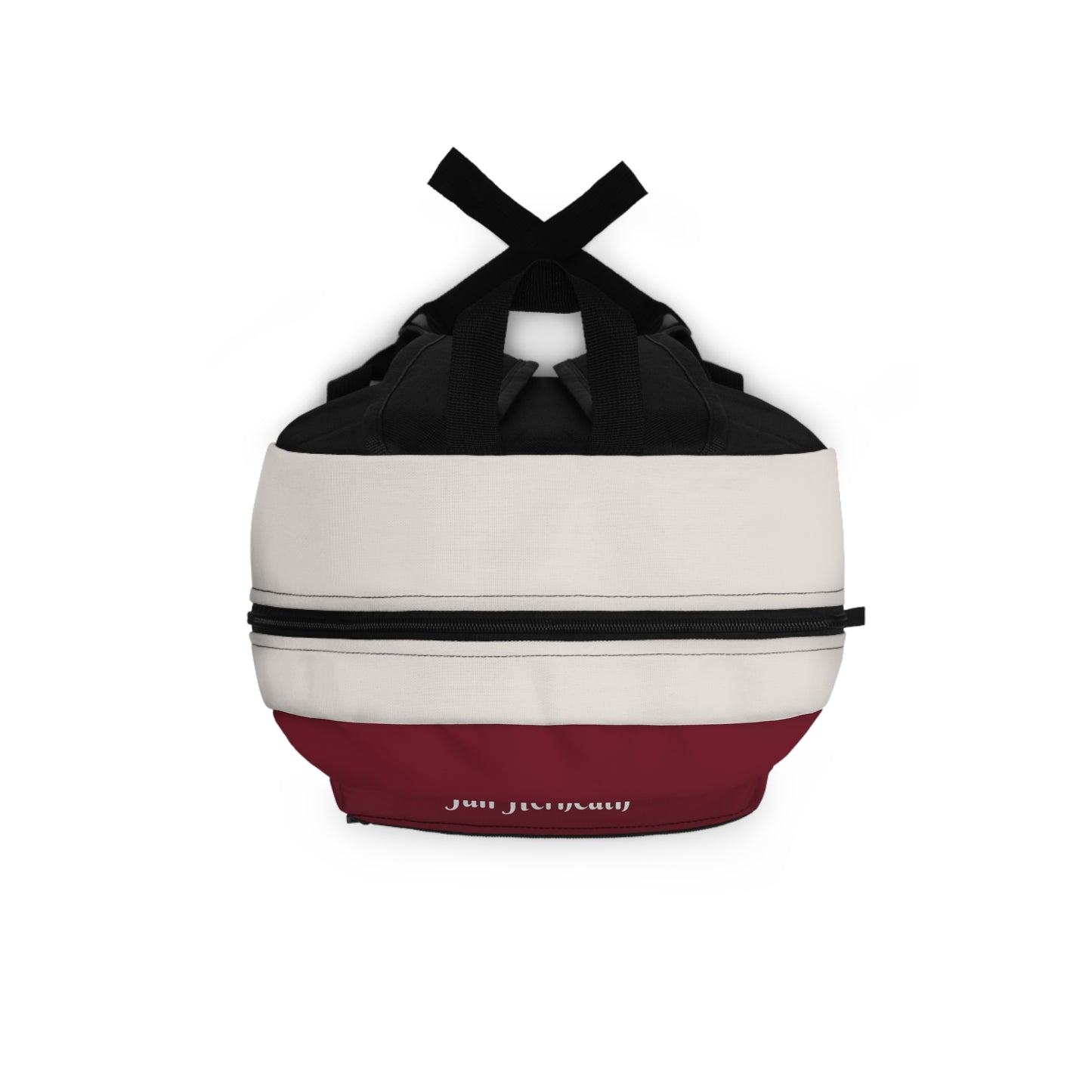 Personalized Maroon & Cream Backpack — Custom Name School Daypack